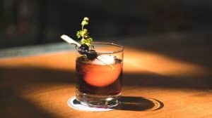 Negroni cocktail in shaded lighting