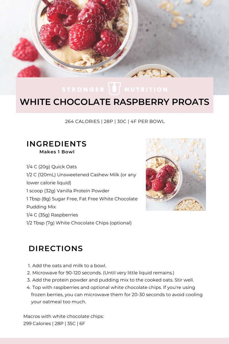 White Chocolate Raspberry Proats