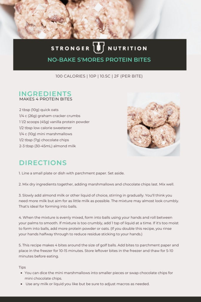 No-Bake S'mores Protein Bites - Stronger U Nutrition