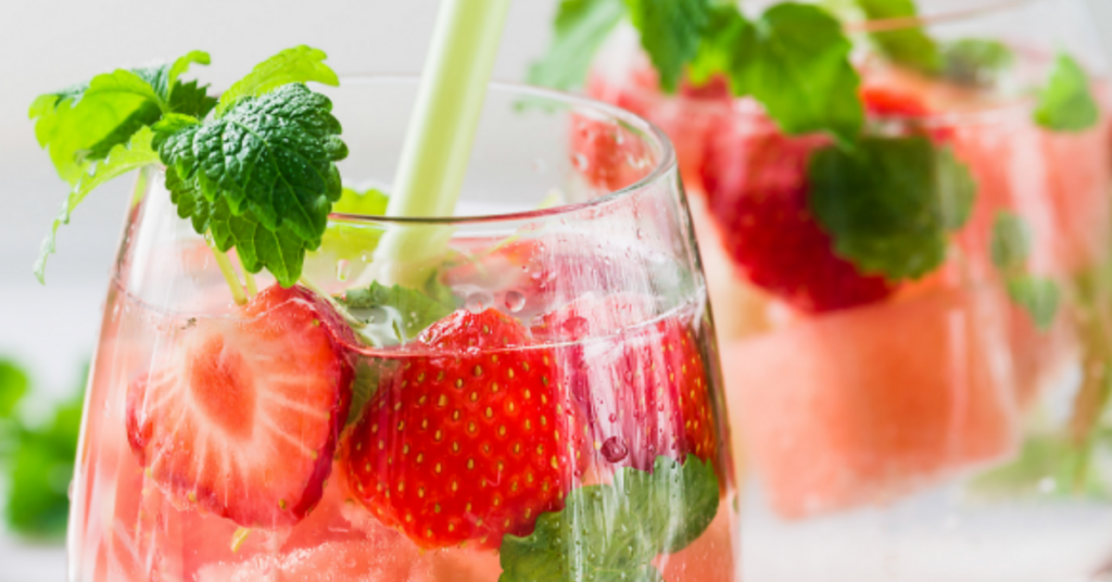 Strawberry Basil Lemonade Mocktail