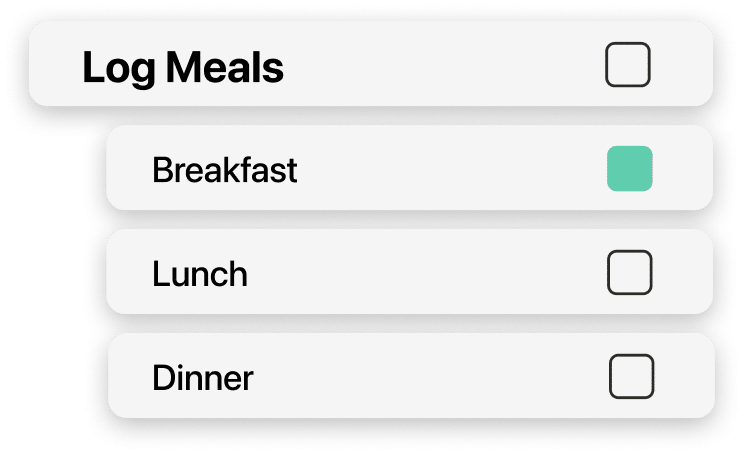 Ui Element Showing Meal Log Checklist